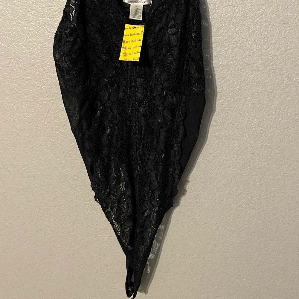 Sexy PLUS Black Lace Bodysuit